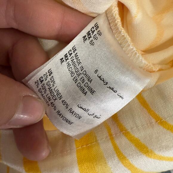 I.N.CPetite Printed Linen-Blend Utility Jumpsuit Yellow, 6 - Picture 4 of 9